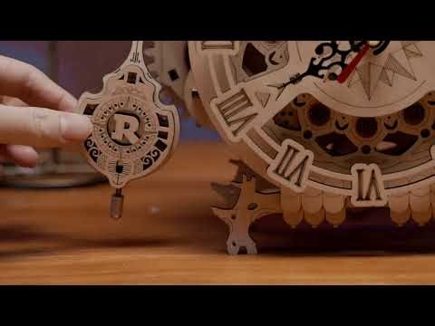 Robotime Owl Clock With Timing Bell Wooden 3D DIY Model Kit Gift Teenage / Adult
