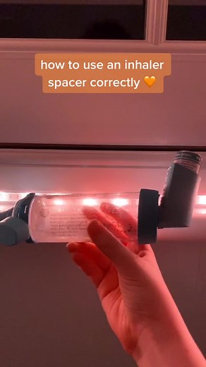 how to use an inhaler spacer correctly🧡 #asthma #asthmatic #fyp #foryou