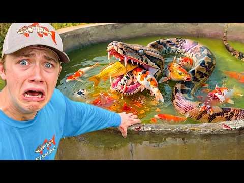 RESCUING Fish from a Monster Snake in an Abandoned Pool! | Bass Fishing Compilation