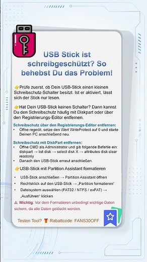 💥 USB Stick ist schreibgeschützt? So bekommst Du ihn wieder zum Laufen!#usb #problemsolved #format