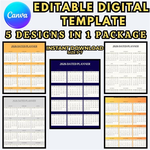 Editable 2026 Digital Planner: Hyperlinked, Goal Setting, Budget (digital Download) - Etsy Canada
