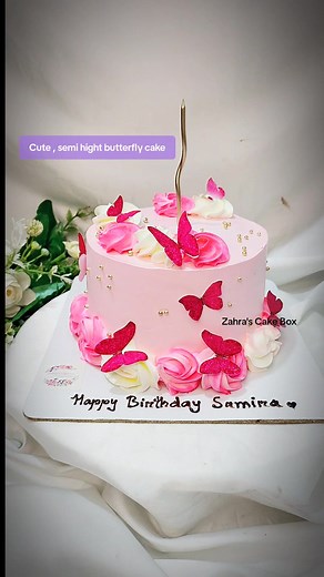 Cute semi hight butterfly cake 🍰 #zahrascakebox #fypシ゚ | Zahra's Cake Box