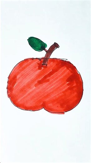 How to Draw an Apple 🍎 | Easy Drawing for Beginners