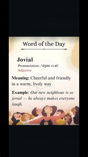 Learn the Word Jovial! #WordOfTheDay #LearnEnglish #EnglishVocabulary #EnglishAdjectives #English