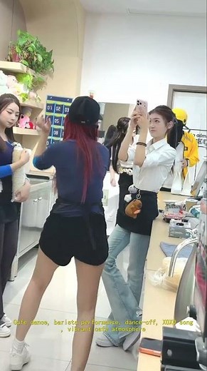 Title: Sizzling Dance Showdown: Barista's Surprise Performance!