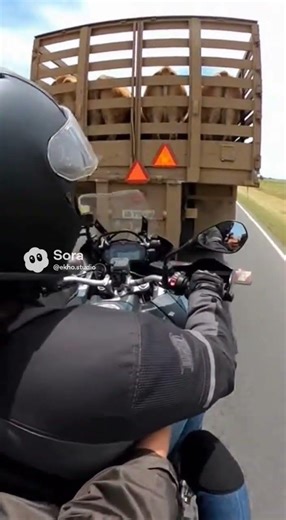 POOP SHOWER!: Biker couple gets an unforgettable "facial" on the highway 🏍️🐮