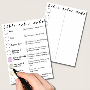Bible Color Code Para Estudio Bíblico (ES) | Estético Y Minimalista | Descarga Digital Para Imprimir | Mercador Cristiano - Etsy