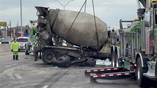 TXDOT: Weslaco expressway reopens after cement truck rolls over, spills 50 gallons of fuel