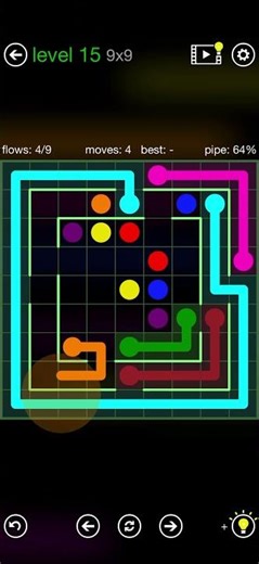 Flow Free - Walls - Courtyard Spin - Level 15 (9x9)