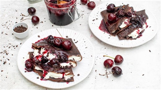 Black Forest chocolate crepes recipe