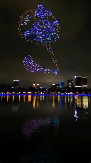 Ever imagined a show with 1,000 #drones? At Century Park, the magnolias, lotuses, and plum blossoms light up the night sky. #drone #lightshow video cr. 励sir | Shanghai Let's meet