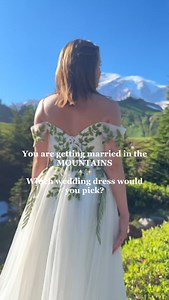 We love an epic mountain wedding 🏔️🌿 Which wedding dress would you pick? • • #bridetobe #weddingdress #nontraditionalwedding #bridal #bridaldress #ISaidYes #weddinginspo #blackweddingdress #acotar #cottagecore #fairycore #bridalfashion #Engaged #wedding #BridalTrends #weddinginspo #bridalfashion #uniqueweddingdress #weddingdaystyle #dressgoals #fashionreel | Flora & Lane