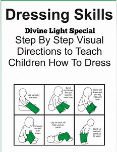 👉*Using task analysis❤️ Each dressing skill has been broken down into simple steps. Create visual sequences for the children to follow along each step of the task. Also included is a tip sheet on how to teach dressing and a small book to read entitled “I Can Dress Myself”. #divinelightspecial #ADL #specialneeds #special #specialeducation #dressing #dressingsense | Divine Light Special