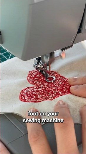 How to use the darning foot for free motion embroidery #sewing #sewinghacks #sewingtutorial #shorts