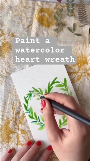 Paint a watercolor heart wreath for Valentine’s Day #art