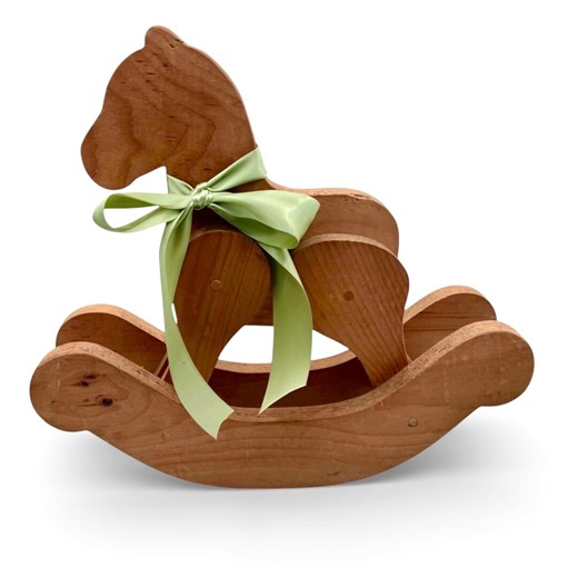 Vintage Handmade Wooden Rocking Horse | Cottage Nursery Decor | Heirloom Folk Art Toy | Neutral Farmhouse Accent - Etsy