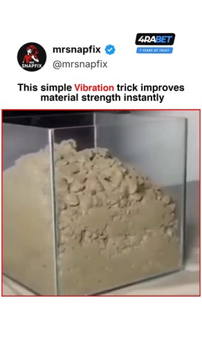 Mr Snapfix on Instagram: "When vibration is applied to loose or semi-solid materials like sand, concrete, or powder, the particles start rearranging themselves. This movement helps remove trapped air pockets and allows the particles to settle more tightly together. As a result, the material becomes denser, more uniform, and much more stable. This is why vibration is widely used in construction and manufacturing. Vibrating concrete, for example, increases its strength and durability by ensuring p