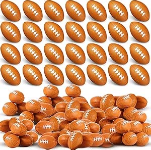 Civaner 100 Packs Mini Football Sports Stress Balls Foam Small Football Mini Sports rugbys Small Foam Relief Balls Party Favors for Carnival Reward(Brown)