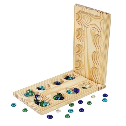 KLKCMS Mancala Board Game Collapsible Classic 2 Player Game Portable Wood Strategy Game 44.5x13.2x1.6cm - Walmart.ca