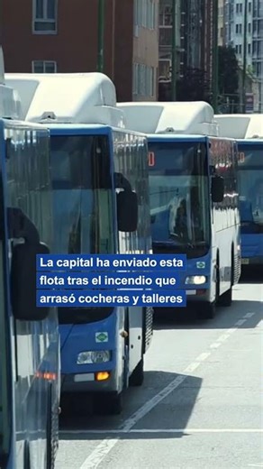 Los 40 buses madrileños enviados a Burgos para presar servicio urbano