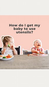“How do I get my baby to use utensils?” ➕ Know that while utensils are important, and we LOVE the @numnuminc GOOtensils as a first spoon for self-feeding, but using their HANDS ✋ to eat is most important. ➕ At 6ish months when you start solids, give your baby pieces of soft food and offer them spoons and rounded-tine forks already pre-loaded with food. They don’t have the skills to scoop food up with utensils just yet, so that’s why you have to preload forks and spoons for them. ➕ Practice, prac