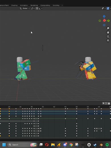 Tried a dagger animation #blender #animation #anime #roblox