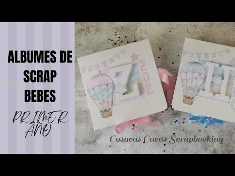 Álbum de bebé para el primer año ✨ Scrapbooking para gemelos | Versión niño y niña con papeles Dayka