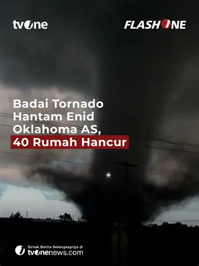 Tornado dahsyat menerjang Enid Oklahoma AS, dan menyebabkan kerusakan besar pada puluhan rumah serta bangunan. Sedikitnya 40 rumah dilaporkan terdampak, dengan sejumlah bangunan bahkan terlepas dari fondasinya akibat kekuatan angin yang ekstrem. Meski tidak ada korban jiwa, tim penyelamat tetap melakukan pencarian untuk memastikan tidak ada warga yang terjebak di reruntuhan. Infrastruktur seperti tiang listrik juga rusak parah, sementara warga bersama relawan mulai bergotong royong membersihkan 