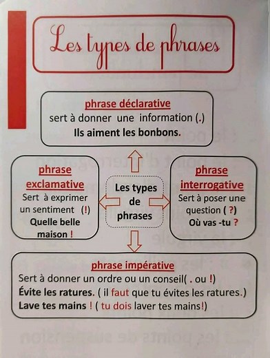 Les types des phrases #French_avec_mme #vocabulaire #français #learnfrench | French Avec Mme