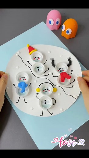 Creative DIY Snowman Made From Bottle Caps - Fun Family Craft Idea