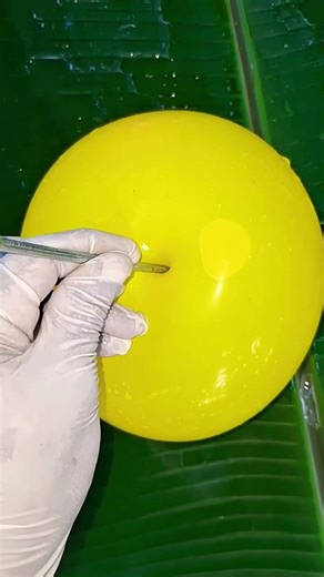 One Sharp Nail vs Yellow Balloon! 🟡💥 #shorts #asmr