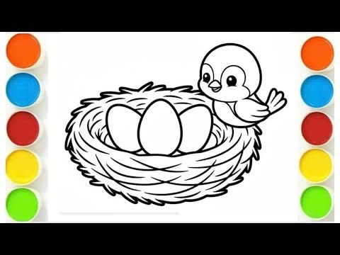 How to Draw a Realistic Bird Nest with Eggs 🪺 | Easy Step-by-Step BirdNestDrawing #EasyDrawin