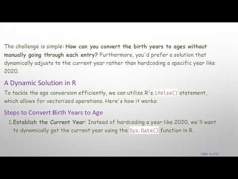 How to Convert Birth Year to Age in R with Ease