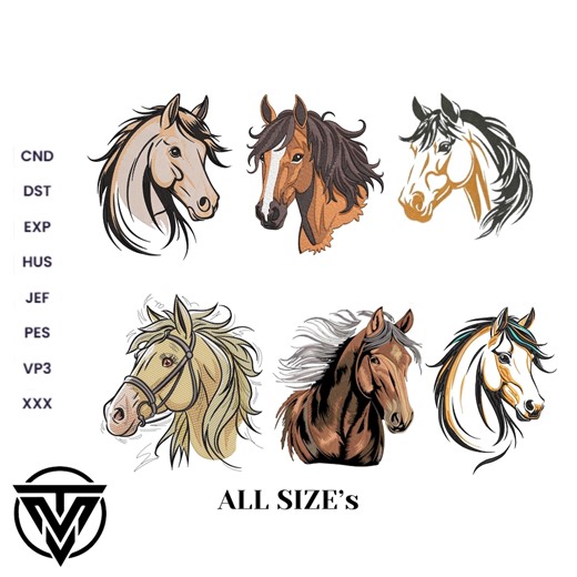 Elegant Horse Head Embroidery Design – Equestrian Wall Art & Applique Pattern - Etsy Canada