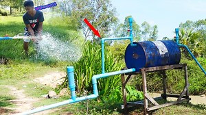 40K views · 1.5K reactions | Pressured Pump ! How to make free energy pump from gasoline drum #electricity #LearnForlife #PVC | Learn for life | Facebook