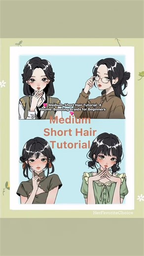 59K views · 1K reactions |  Medium-Short Hair Tutorial: 4 Volume-Boosting Braids for Beginners  #HairTutorial • #HairstyleForBeginners • #ShortHairStyles • #MediumHair • #CuteHairstyles #fblifestyle | Her Favorite Choice | Facebook