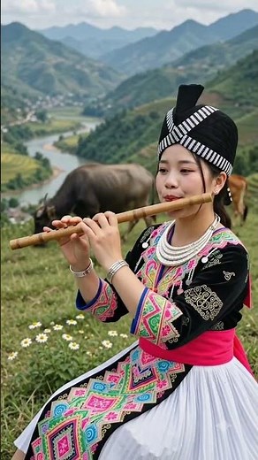 ​Peaceful Hmong Flute Melody in the High Mountains