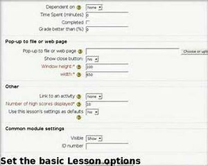 Moodle Tutorial: Creating a Lesson