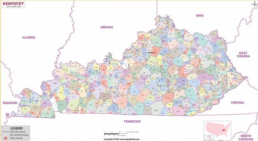 Zip Codes List for Kentucky | Kentucky Zip Code Map
