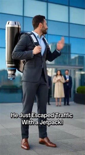 Man Skips Traffic With a Jetpack?!
