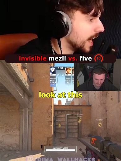 Invisible Man vs Five Faceit Level 10 #dimawallhacks #cs2 #csgo #vitality #mezii
