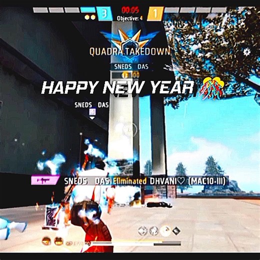 New Year 1vs4 Clutch In Free Fire 🎊🔥|#happynewyear #newyear #2026 #freefire #ffshorts #foryou #fyp