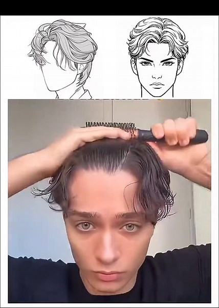 Hairstyle tutorial ✨🤯 - pt.2 #hairstyle #middlepart #tutorial #lookmaxing #trending