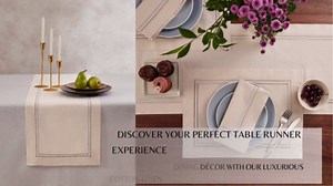 Home Ekaa Black Table Runner 36 Inch – Cotton Linen Hemstitch Farmhouse & Coffee Table Runner14x36 – Washable Fabric for Dining, Summer, Gifting, Holiday & Everyday Decor– Serena