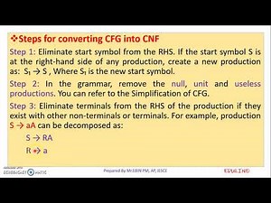 TOC - MODULE 3 - TOPIC 10 - CHOMSKY NORMAL FORM (CNF)