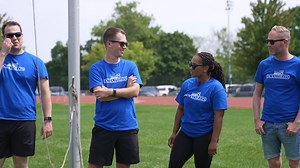 In a new digital series, News 8's Brittany Flowers, Lainey Gerber, David Horak, Blake Harms, and eightWest's Rachael Ruiz and Tom Hillen compete in eight games to see who has more athletic prowess. Sports Director Jack Doles and News 8 Live Desk host Phil Pinarski provide color commentary for the events. | WOOD TV8