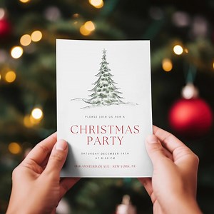 Editable Holiday Party Invitation Card: Festive DIY Template for Instant Digital Download - Etsy UK