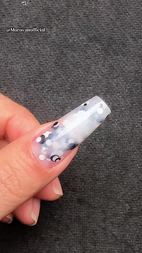 Before manipulating the poly gel, polish the nail first, then apply acid-free primer, base coat #whitenails #nailstutorial #glitternails #nailsart #nailstok
