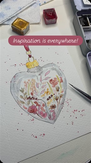 @piristyleart on Instagram: "It’s ok to feel uninspired! It is also ok, to love someone else’s work! You’ve seen me painting kimchi, you’ve seen me painting macrame doll, and today guess what… I’m totally stealing Emma’s heart shaped bloom baubles… I’ve added a little sparkling gold accent as a way of asking for forgiveness for stealing her thunder 🤪🫣 If you don’t know who Emma is, then go check out @kenzie_gabe_co you will find some beautiful handmade home decor, including some everlasting bl