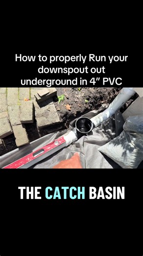 How to properly Run your downspout out underground in 4” PVC #fyp #drainage #DIY #drainagesolutions #downspout